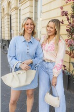 21Jewelz Blouse met strepen en borduursel - roze