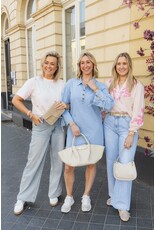 21Jewelz Blouse met strepen en borduursel - roze