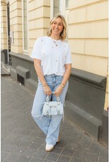 21Jewelz T-Shirt met stud hartjes - wit