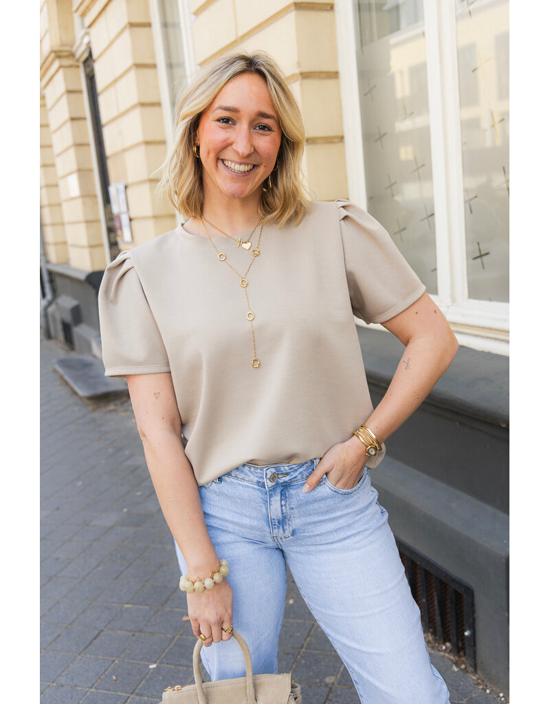 21Jewelz Sweatshirt met pofmouw - taupe