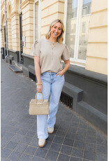 21Jewelz Sweatshirt met pofmouw - taupe