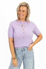 21Jewelz Gebreide trui met korte mouwen - lila