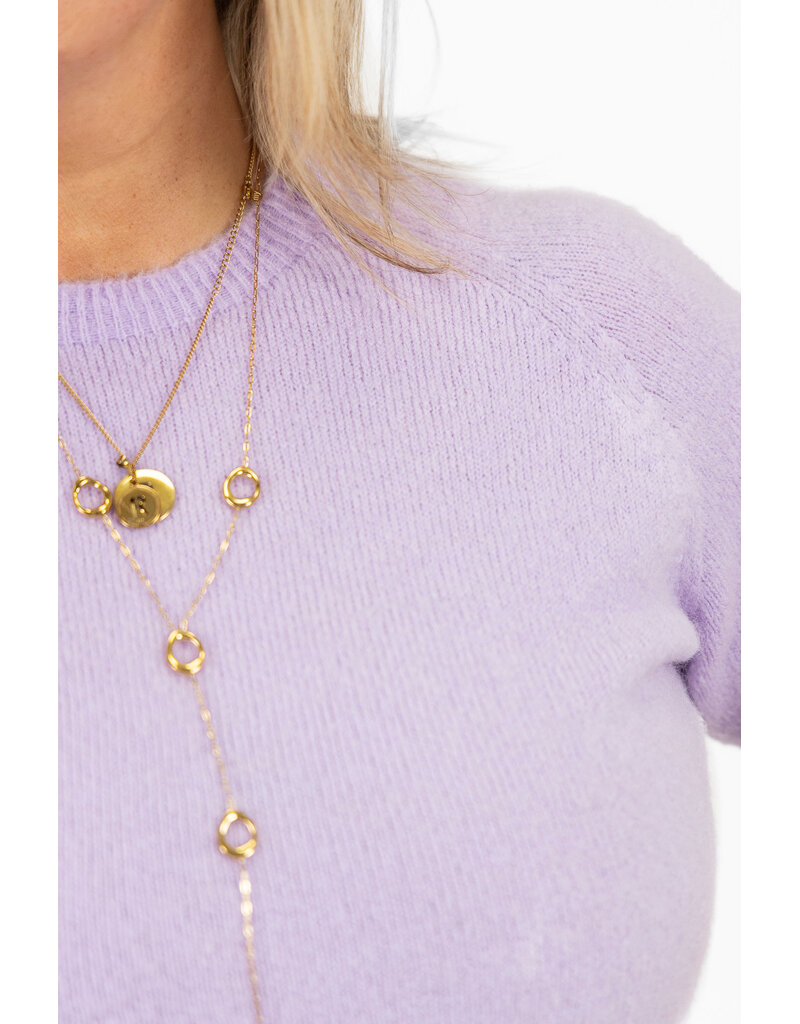 21Jewelz Gebreide trui met korte mouwen - lila