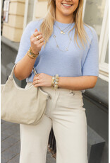 21Jewelz Gebreide trui met korte mouwen - lavendel