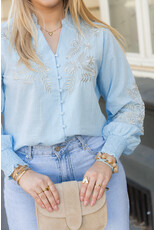 21Jewelz Blouse met goud borduursel - lichtblauw