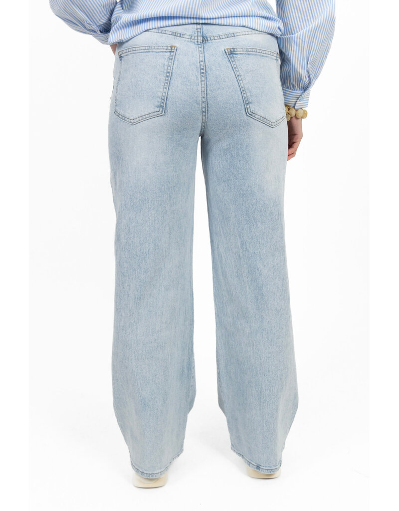 21Jewelz Wide leg jeans met lichte wassing - blauw