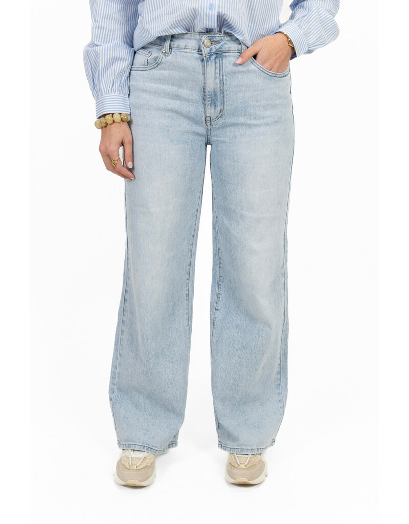 21Jewelz Wide leg jeans met lichte wassing - blauw