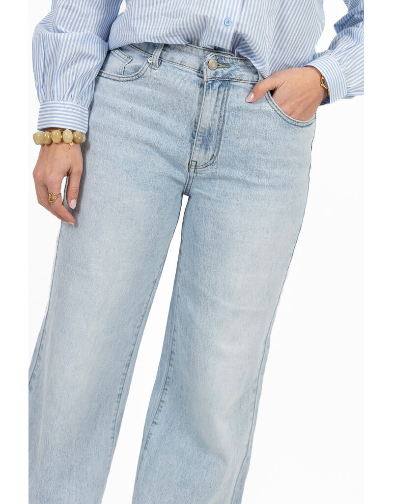 21Jewelz Wide leg jeans met lichte wassing - blauw