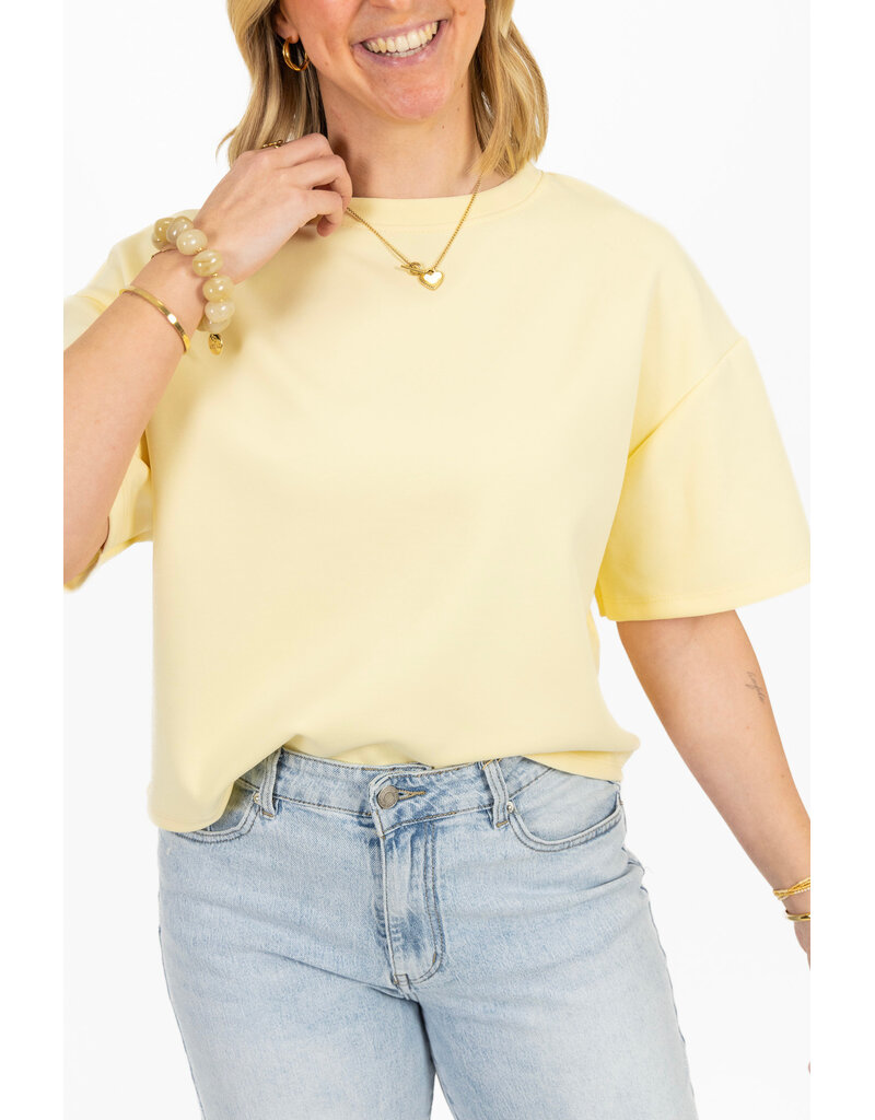 21Jewelz Effen boxy shirt - geel