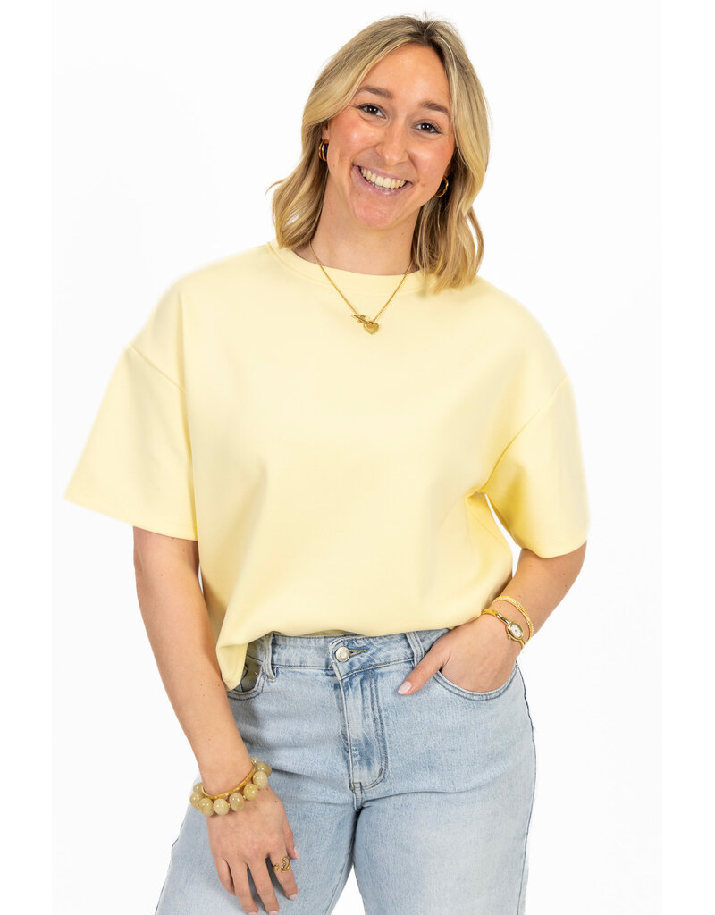 21Jewelz Effen boxy shirt - geel