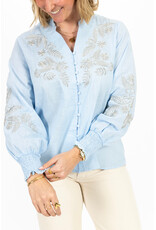 21Jewelz Blouse met goud borduursel - lichtblauw
