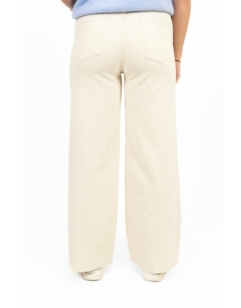 21Jewelz Basic stretch wide leg jeans - ecru