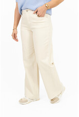21Jewelz Basic stretch wide leg jeans - ecru