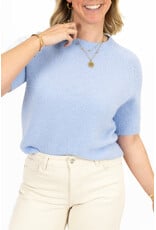 21Jewelz Gebreide trui met korte mouwen - lavendel