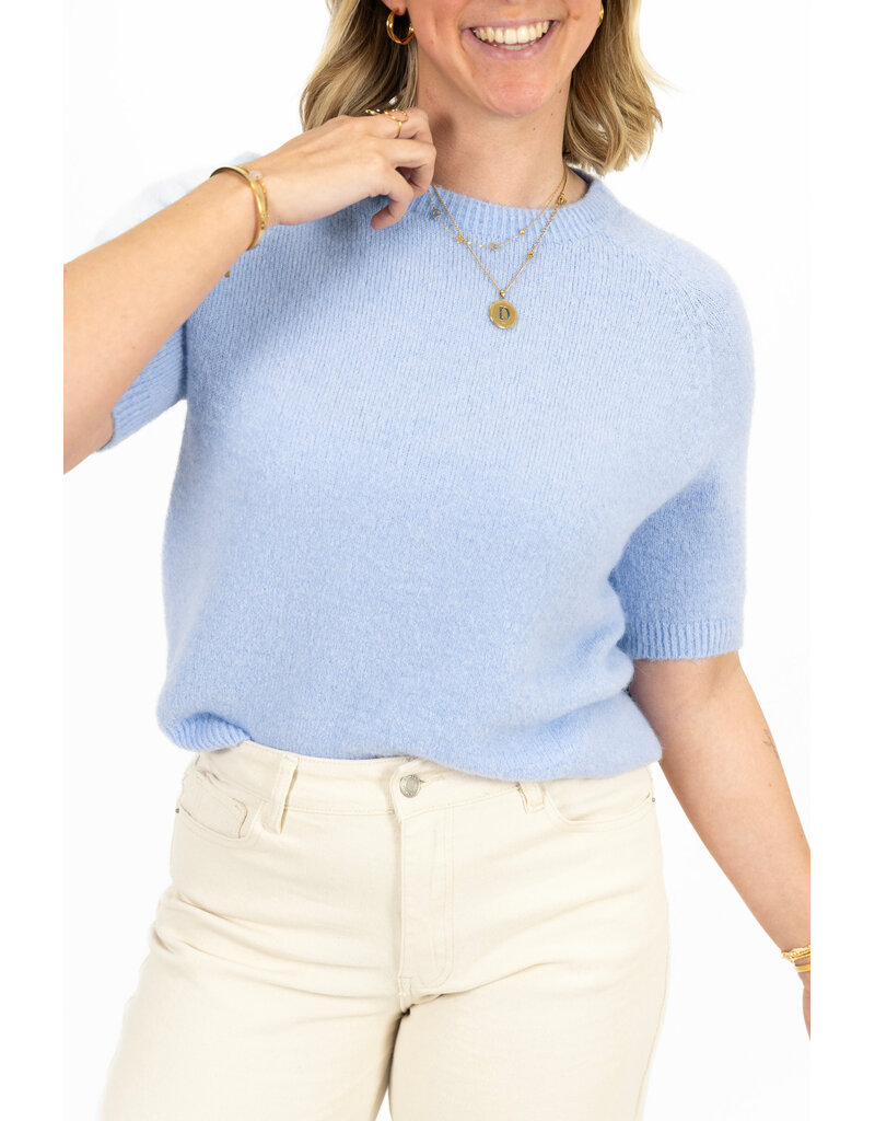 21Jewelz Gebreide trui met korte mouwen - lavendel