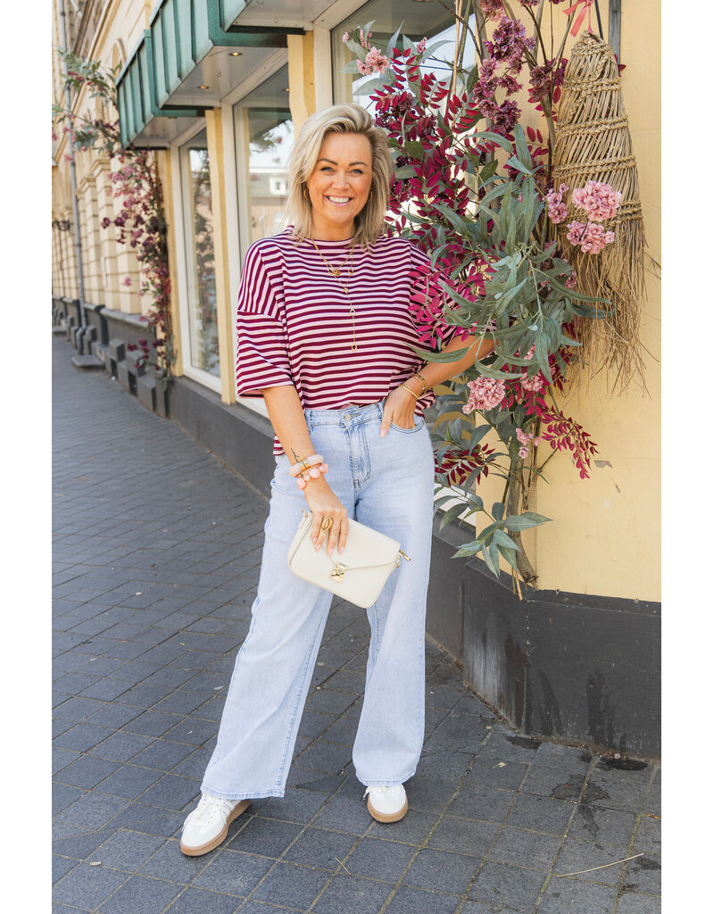 21Jewelz Wide leg jeans met lichte wassing - blauw