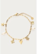 My Jewellery My Jewellery | Minimalistische schakelarmband met zeven bedels - goud