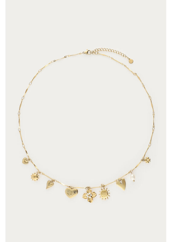 My Jewellery My Jewellery | Bedelketting met zon en hartjes - goud