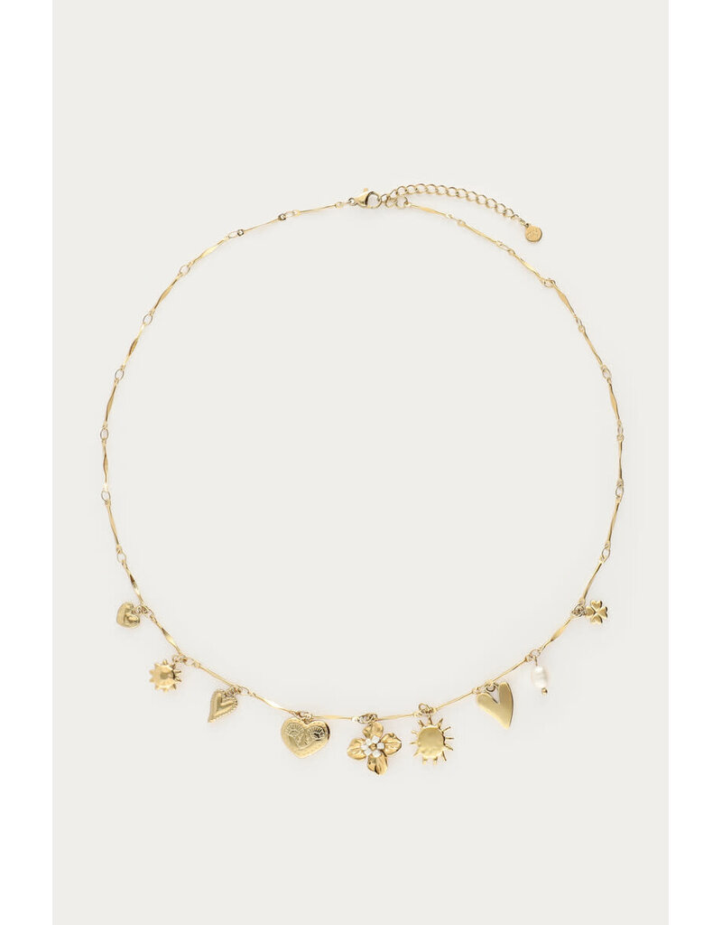 My Jewellery My Jewellery | Bedelketting met zon en hartjes - goud