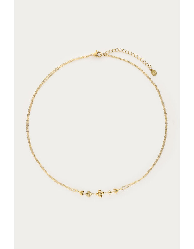 My Jewellery My Jewellery | Dubbele ketting met vijf minimalistische bedels - goud