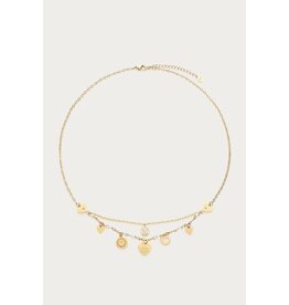 My Jewellery My Jewellery | Ketting met hartjes en imitatieparels - goud