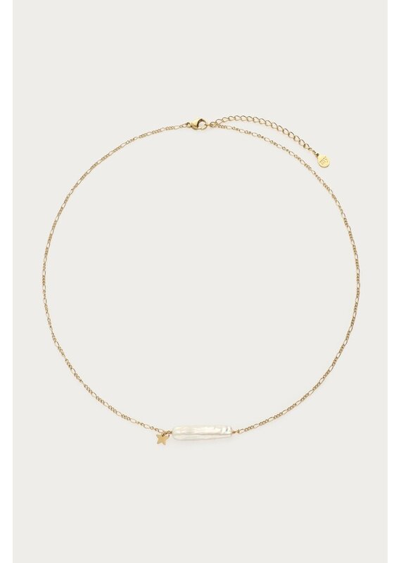 My Jewellery My Jewellery | Ketting met natuurlijke parel bar en ster - goud