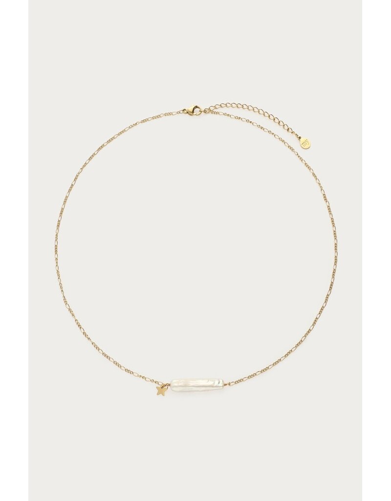 My Jewellery My Jewellery | Ketting met natuurlijke parel bar en ster - goud