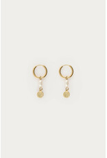 My Jewellery My Jewellery | Oorringen zoetwaterparel en munt - goud