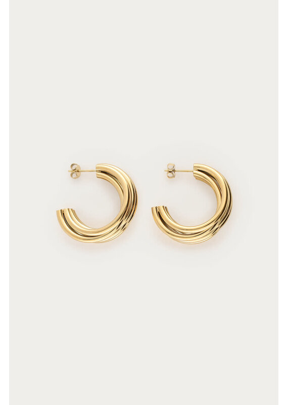 My Jewellery My Jewellery | Oorringen met multi rijen groot - goud