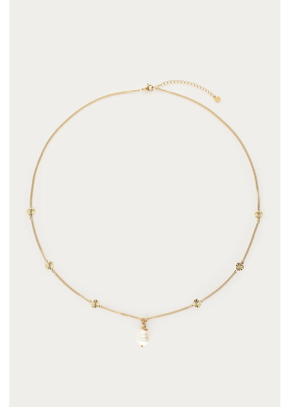 My Jewellery My Jewellery | Midnight lange ketting met zoetwaterparel - goud