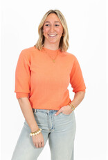 21Jewelz Fijn gebreid truitje met korte mouw - koraal