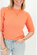 21Jewelz Fijn gebreid truitje met korte mouw - koraal