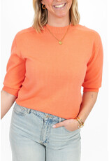 21Jewelz Fijn gebreid truitje met korte mouw - koraal