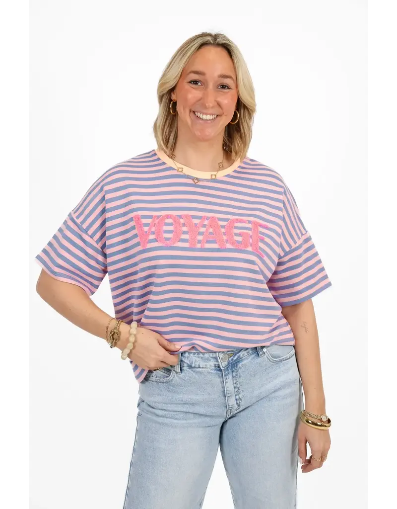 21Jewelz Gestreept t-shirt voyage - lila/roze