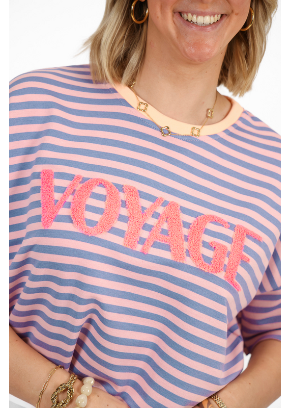 21Jewelz Gestreept t-shirt voyage - lila/roze