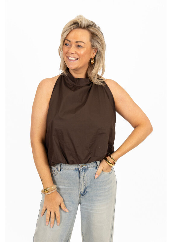 21Jewelz Balloon look haltertop - bruin
