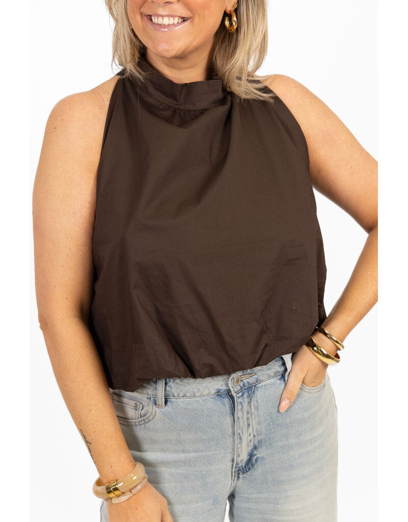 21Jewelz Balloon look haltertop - bruin