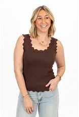 21Jewelz Basic zigzag top - bruin