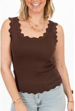 21Jewelz Basic zigzag top - bruin