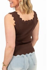 21Jewelz Basic zigzag top - bruin