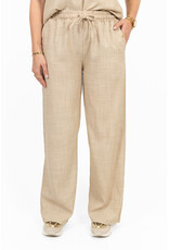 21Jewelz Linnenlook jogger met elastiek - beige