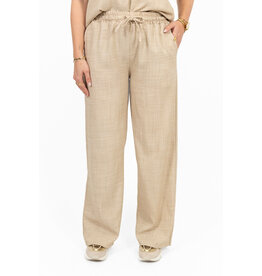 21Jewelz Linnenlook jogger met elastiek - beige