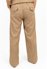 21Jewelz Linnenlook jogger met elastiek - donker beige