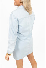 21Jewelz Denim jurkje met kraagje - lichtblauw