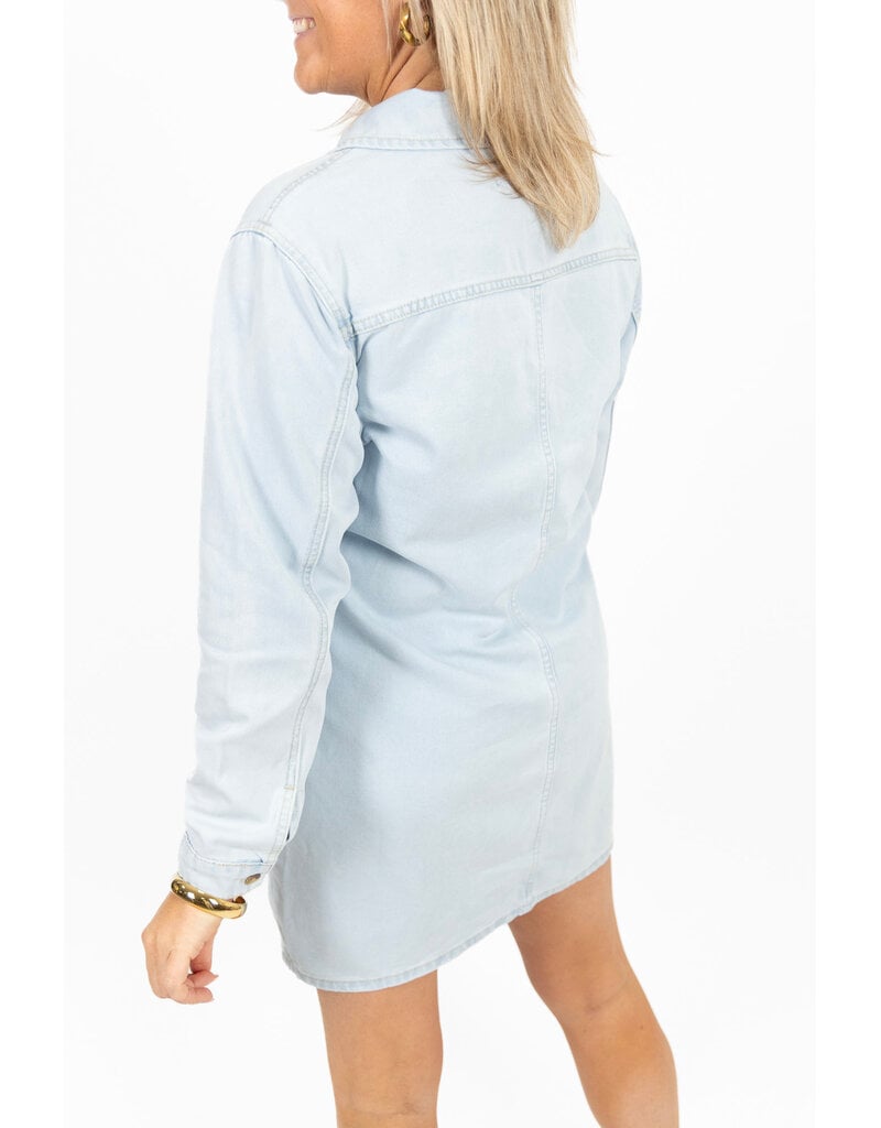 21Jewelz Denim jurkje met kraagje - lichtblauw