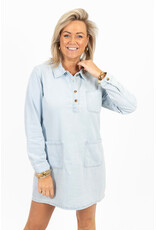 21Jewelz Denim jurkje met kraagje - lichtblauw