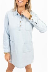 21Jewelz Denim jurkje met kraagje - lichtblauw