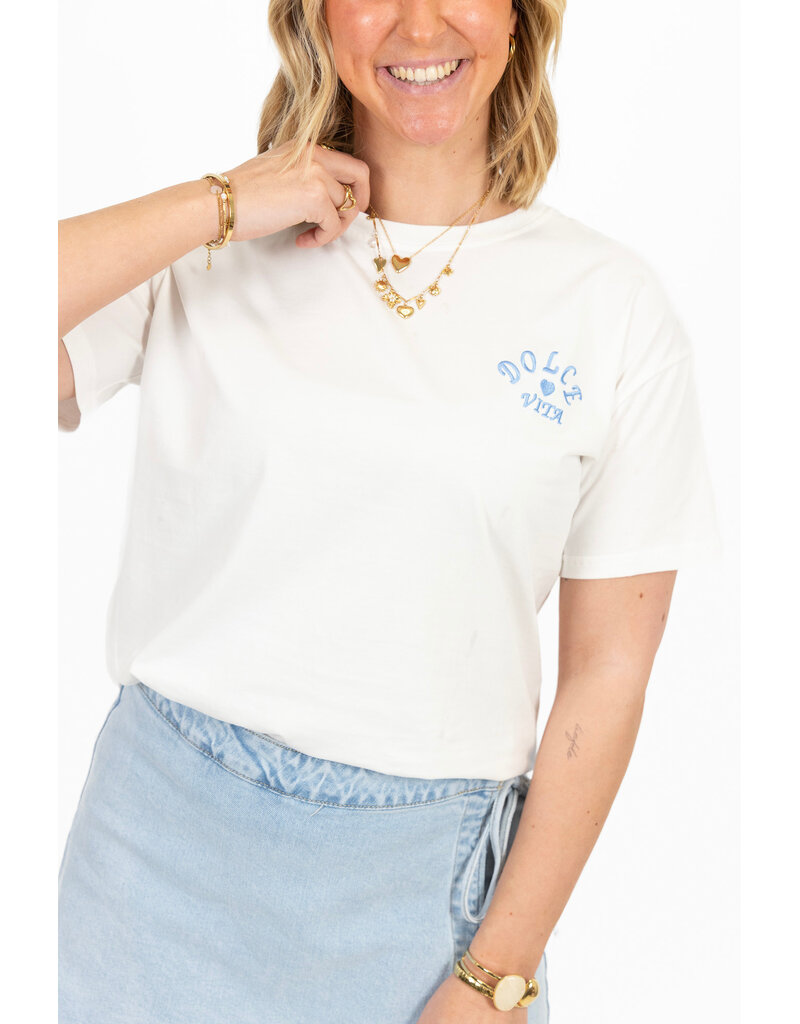 21Jewelz La dolce vita shirt - wit