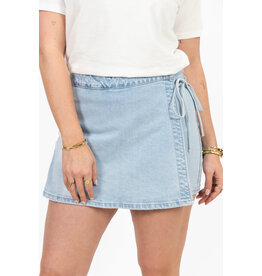 21Jewelz Denim skort met strik - lichtblauw