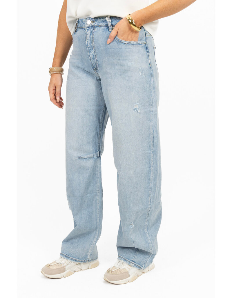 21Jewelz Barrel jeans met rafels - blauw